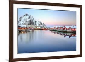 Pink Sunset over the Typical Red Houses Reflected in the Sea-Roberto Moiola-Framed Photographic Print