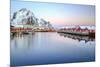 Pink Sunset over the Typical Red Houses Reflected in the Sea-Roberto Moiola-Mounted Photographic Print