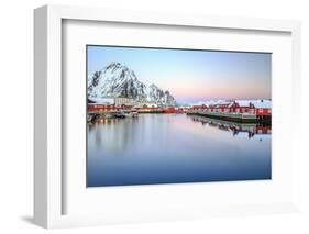 Pink Sunset over the Typical Red Houses Reflected in the Sea-Roberto Moiola-Framed Photographic Print