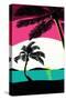 Pink Sunset Surf Panel-Hugo Edwins-Stretched Canvas