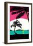 Pink Sunset Surf Panel-Hugo Edwins-Framed Art Print