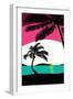 Pink Sunset Surf Panel-Hugo Edwins-Framed Art Print