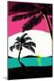 Pink Sunset Surf Panel-Hugo Edwins-Mounted Art Print
