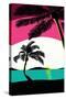 Pink Sunset Surf Panel-Hugo Edwins-Stretched Canvas