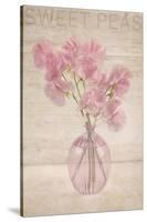Pink Sweet Peas-Cora Niele-Stretched Canvas