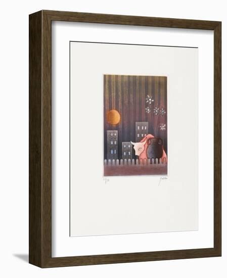 Pink Taureau-Moshe Malka-Framed Limited Edition