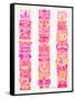 Pink Tiki Totems-Cat Coquillette-Framed Stretched Canvas