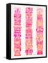 Pink Tiki Totems-Cat Coquillette-Framed Stretched Canvas