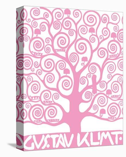 Pink Tree of Life-Gustav Klimt-Stretched Canvas