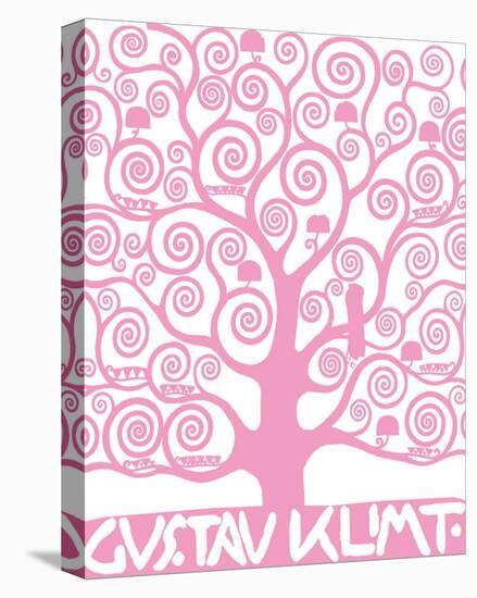 Pink Tree of Life-Gustav Klimt-Stretched Canvas