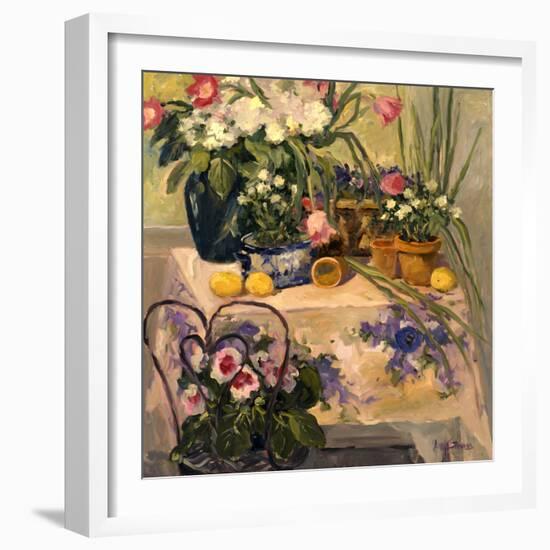 Pink Tulips and Wild Roses-Allayn Stevens-Framed Art Print