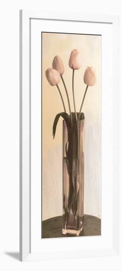 Pink Tulips in a Glass Vase-Richard Sutton-Framed Art Print