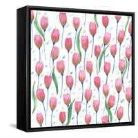 Pink Tulips-Elizabeth Rider-Framed Stretched Canvas