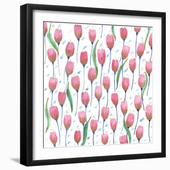 Pink Tulips-Elizabeth Rider-Framed Giclee Print