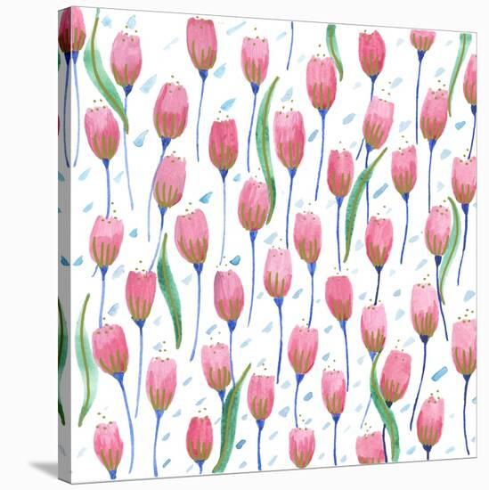 Pink Tulips-Elizabeth Rider-Stretched Canvas