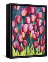 Pink Tulips-Mary Russel-Framed Stretched Canvas