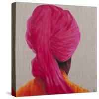 Pink Turban, Orange Jacket, 2014-Lincoln Seligman-Stretched Canvas