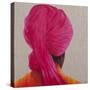 Pink Turban, Orange Jacket, 2014-Lincoln Seligman-Stretched Canvas