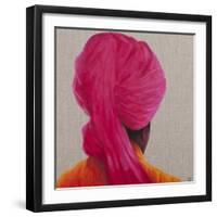 Pink Turban, Orange Jacket, 2014-Lincoln Seligman-Framed Giclee Print