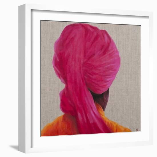 Pink Turban, Orange Jacket, 2014-Lincoln Seligman-Framed Giclee Print