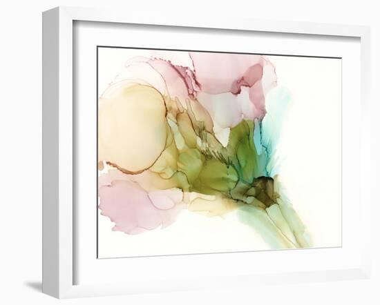 Pink & Turquoise Bloom II-Jennifer Goldberger-Framed Art Print