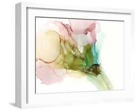 Pink & Turquoise Bloom II-Jennifer Goldberger-Framed Art Print