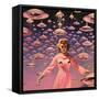 Pink UFO Fever Dream Collage Art-Samantha Hearn-Framed Stretched Canvas
