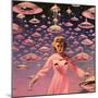 Pink UFO Fever Dream Collage Art-Samantha Hearn-Mounted Giclee Print