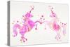 Pink Unicorns-Cat Coquillette-Stretched Canvas