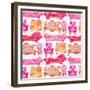 Pink Victorian Lounge Pattern-Cat Coquillette-Framed Giclee Print