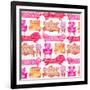 Pink Victorian Lounge Pattern-Cat Coquillette-Framed Giclee Print