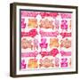 Pink Victorian Lounge Pattern-Cat Coquillette-Framed Giclee Print