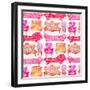 Pink Victorian Lounge Pattern-Cat Coquillette-Framed Giclee Print