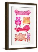 Pink Victorian Lounge-Cat Coquillette-Framed Art Print