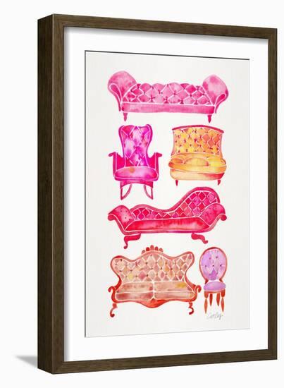 Pink Victorian Lounge-Cat Coquillette-Framed Art Print