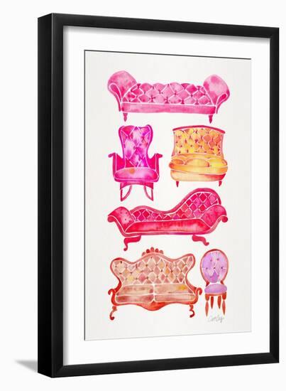 Pink Victorian Lounge-Cat Coquillette-Framed Art Print