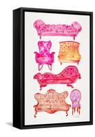 Pink Victorian Lounge-Cat Coquillette-Framed Stretched Canvas