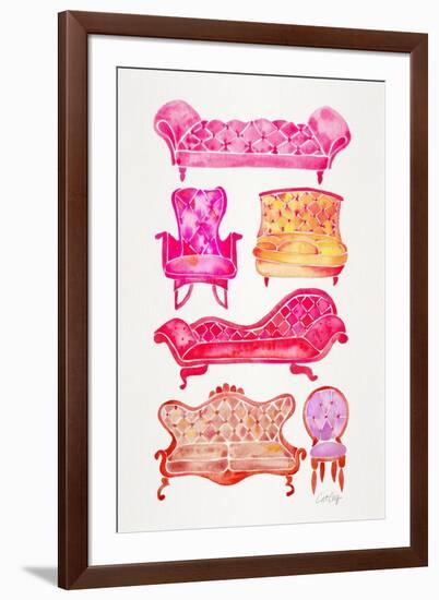 Pink Victorian Lounge-Cat Coquillette-Framed Art Print