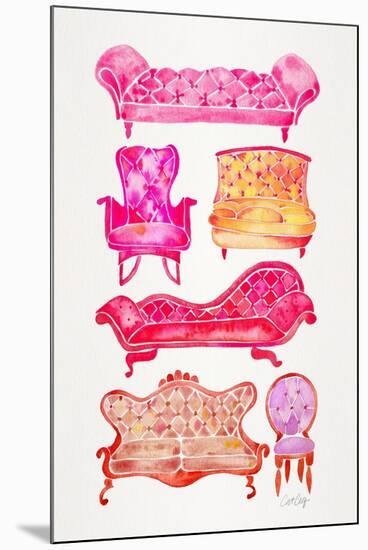 Pink Victorian Lounge-Cat Coquillette-Mounted Art Print