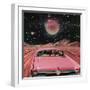 Pink Vintage Car in Space Collage Art-Samantha Hearn-Framed Photographic Print