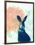 Pink Waratah and Blue Rabbit-Trudy Rice-Framed Art Print