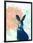 Pink Waratah and Blue Rabbit-Trudy Rice-Framed Art Print