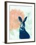 Pink Waratah and Blue Rabbit-Trudy Rice-Framed Art Print