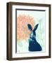 Pink Waratah and Blue Rabbit-Trudy Rice-Framed Art Print