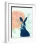 Pink Waratah and Blue Rabbit-Trudy Rice-Framed Art Print