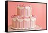 Pink Wedding Cake-Hannamariah-Framed Stretched Canvas