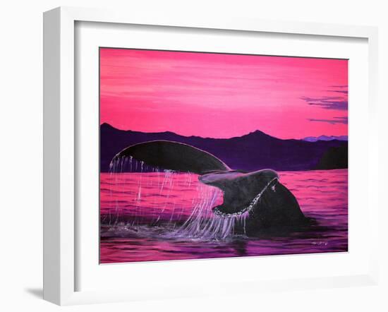 Pink Whale-Megan Aroon Duncanson-Framed Art Print