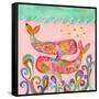 Pink Whales-Wyanne-Framed Stretched Canvas