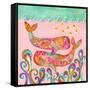 Pink Whales-Wyanne-Framed Stretched Canvas