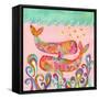 Pink Whales-Wyanne-Framed Stretched Canvas